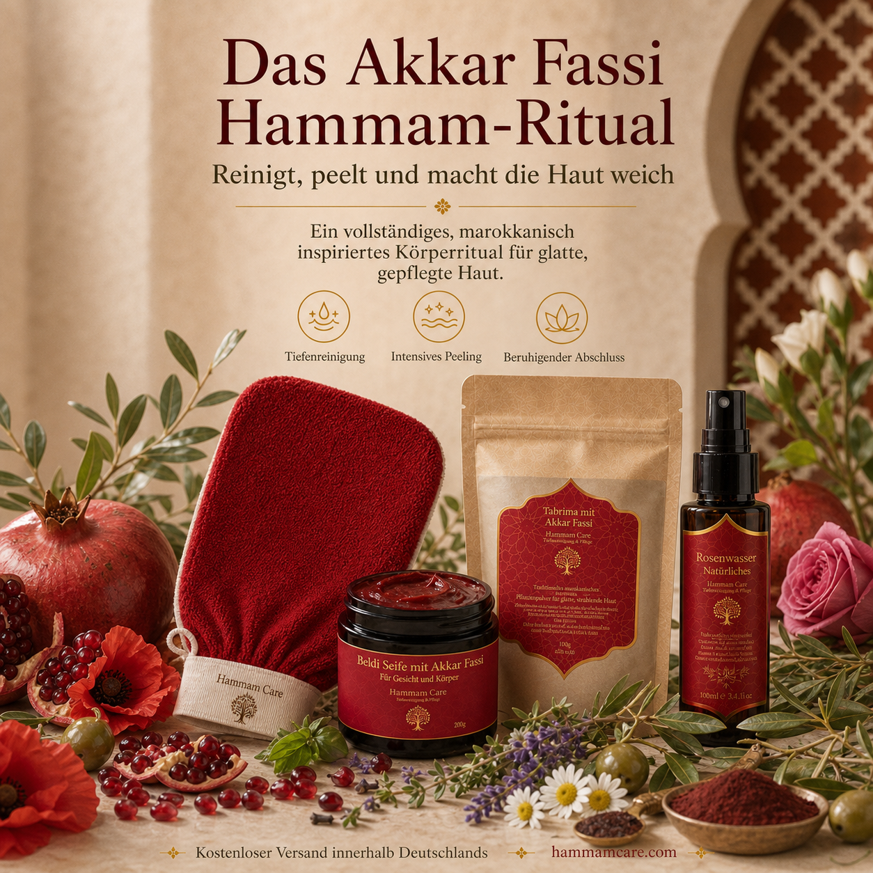 Hammam Set: Akkar Fassi Rose Radiance