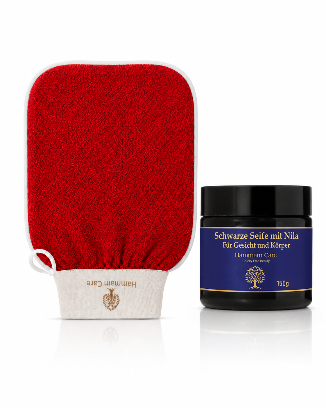 Basic Hammam Set: Olive & Nila Beldi Soap with Kessa Mitt