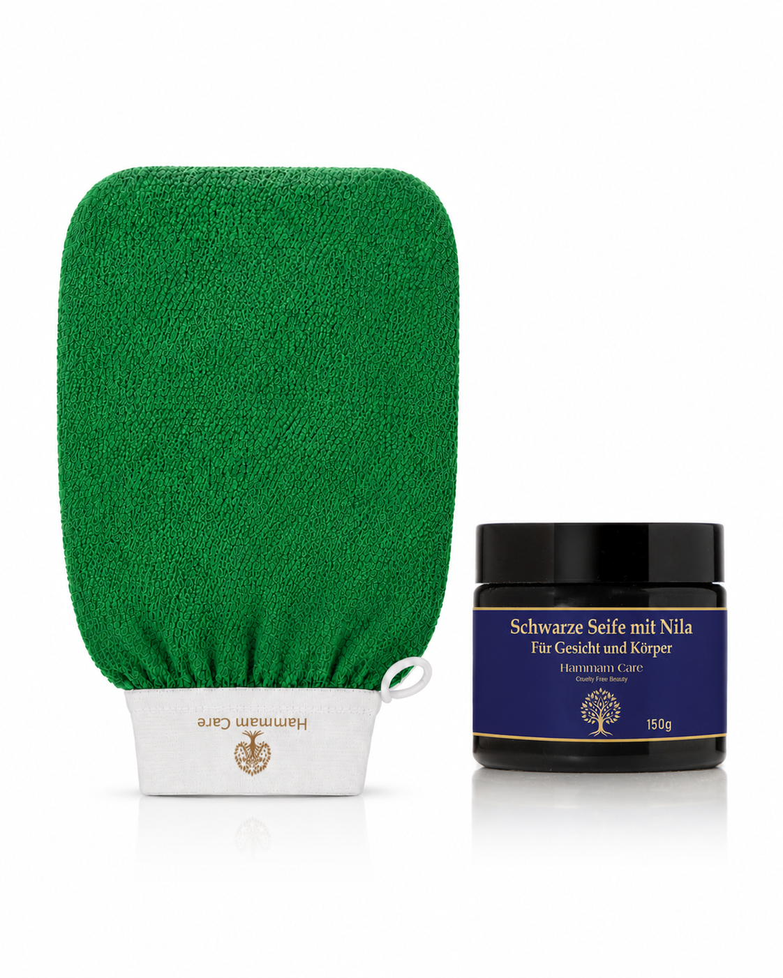 Basic Hammam Set: Olive & Nila Beldi Soap with Kessa Mitt