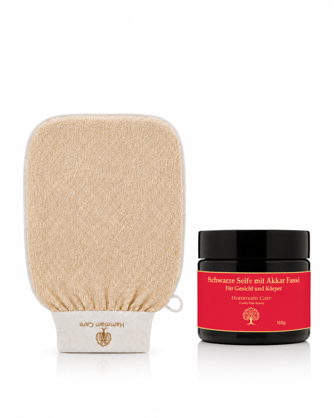 Basic Hammam Set: Akkar Fassi & Olive Beldi Soap with Kessa Mitt