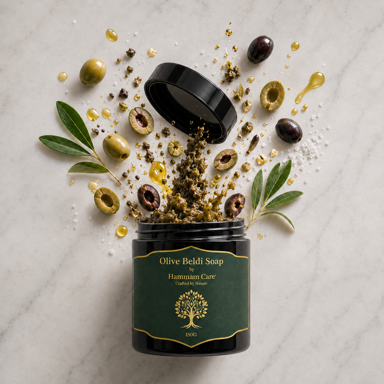 Basic Hammam Set: Olive Beldi Soap & Kessa Mitt