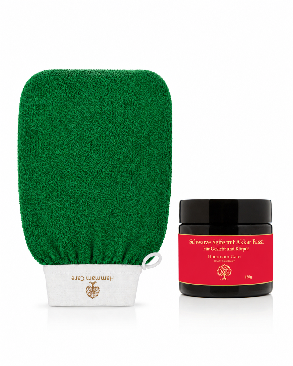 Basic Hammam Set: Akkar Fassi & Olive Beldi Soap with Kessa Mitt